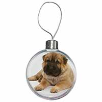 Bear Coated Shar-Pei Puppy Dog Christmas Bauble