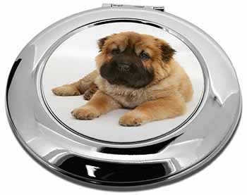 Bear Coated Shar-Pei Puppy Dog Make-Up Round Compact Mirror