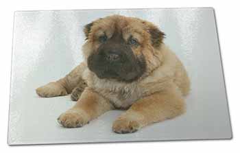 Large Glass Cutting Chopping Board Bear Coated Shar-Pei Puppy Dog