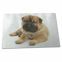 Large Glass Cutting Chopping Board Bear Coated Shar-Pei Puppy Dog