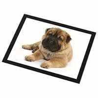 Bear Coated Shar-Pei Puppy Dog Black Rim High Quality Glass Placemat