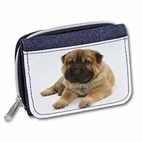 Bear Coated Shar-Pei Puppy Dog Unisex Denim Purse Wallet