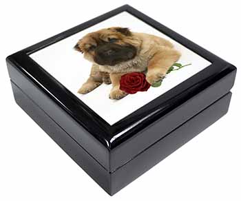 Shar Pei Dog with Red Rose Keepsake/Jewellery Box