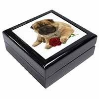 Shar Pei Dog with Red Rose Keepsake/Jewellery Box
