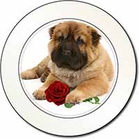Shar Pei Dog with Red Rose Car or Van Permit Holder/Tax Disc Holder