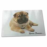 Large Glass Cutting Chopping Board Shar-Pei Puppy 