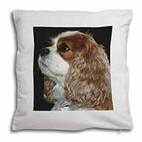 Blenheim King Charles Spaniel Soft White Velvet Feel Scatter Cushion