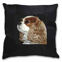 Blenheim King Charles Spaniel Black Satin Feel Scatter Cushion