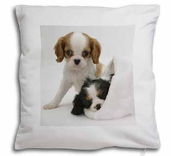 Cavalier King Charles Spaniels Soft White Velvet Feel Scatter Cushion