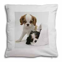 Cavalier King Charles Spaniels Soft White Velvet Feel Scatter Cushion