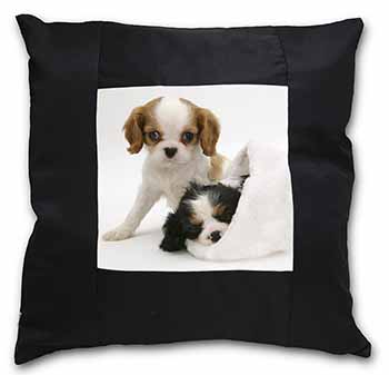 Cavalier King Charles Spaniels Black Satin Feel Scatter Cushion