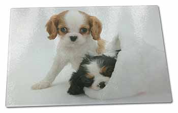 Large Glass Cutting Chopping Board Cavalier King Charles Spaniels