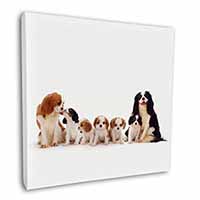 King Charles Spaniel Dogs Square Canvas 12"x12" Wall Art Picture Print