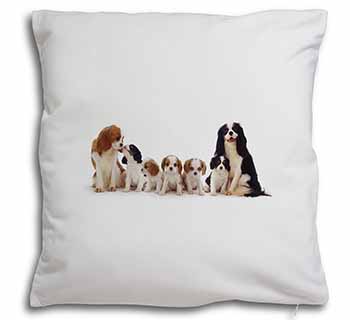King Charles Spaniel Dogs Soft White Velvet Feel Scatter Cushion