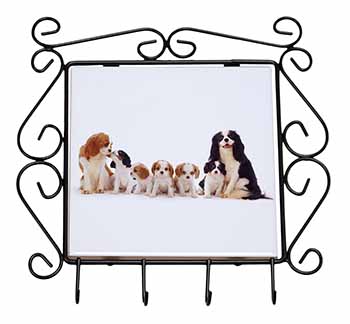 King Charles Spaniel Dogs Wrought Iron Key Holder Hooks