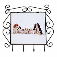 King Charles Spaniel Dogs Wrought Iron Key Holder Hooks