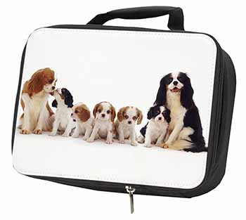 King Charles Spaniel Dogs Black Insulated School Lunch Box/Picnic Bag