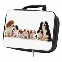 King Charles Spaniel Dogs Black Insulated School Lunch Box/Picnic Bag