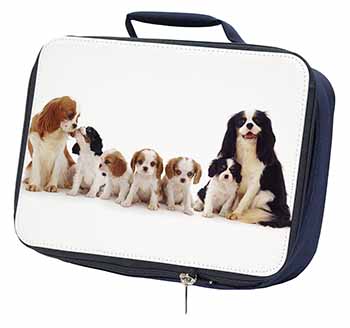 King Charles Spaniel Dogs Navy Insulated School Lunch Box/Picnic Bag