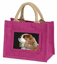Blenheim King Charles Spaniel Little Girls Small Pink Jute Shopping Bag