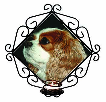 Blenheim King Charles Spaniel Wrought Iron Wall Art Candle Holder