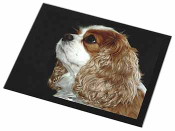 Blenheim King Charles Spaniel Black Rim High Quality Glass Placemat