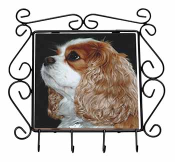 Blenheim King Charles Spaniel Wrought Iron Key Holder Hooks