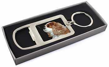 Blenheim King Charles Spaniel Chrome Metal Bottle Opener Keyring in Box