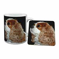 Blenheim King Charles Spaniel Mug and Coaster Set