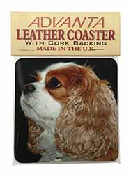 Blenheim King Charles Spaniel Single Leather Photo Coaster