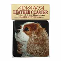 Blenheim King Charles Spaniel Single Leather Photo Coaster