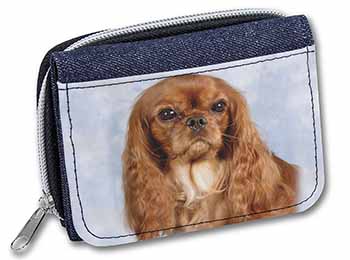 Ruby King Charles Spaniel Dog Unisex Denim Purse Wallet