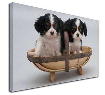 King Charles Spaniel Puppy Dogs X-Large 30"x20" Canvas Wall Art Print