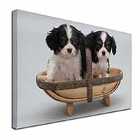 King Charles Spaniel Puppy Dogs X-Large 30"x20" Canvas Wall Art Print
