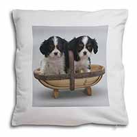 King Charles Spaniel Puppy Dogs Soft White Velvet Feel Scatter Cushion