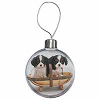King Charles Spaniel Puppy Dogs Christmas Tree Bauble with full colour print as 