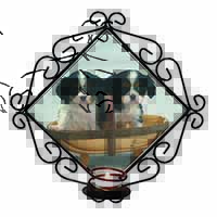 King Charles Spaniel Puppy Dogs Wrought Iron Wall Art Candle Holder