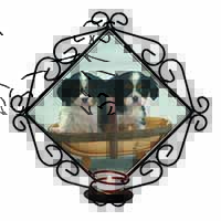 King Charles Spaniel Puppy Dogs Wrought Iron Wall Art Candle Holder