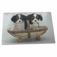 Large Glass Cutting Chopping Board King Charles Spaniel Puppy Dogs