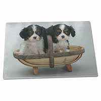 Large Glass Cutting Chopping Board King Charles Spaniel Puppy Dogs