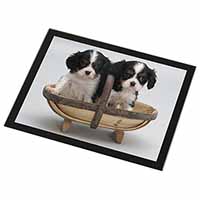 King Charles Spaniel Puppy Dogs Black Rim High Quality Glass Placemat