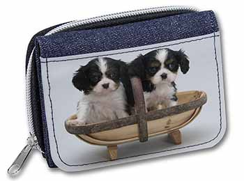 King Charles Spaniel Puppy Dogs Unisex Denim Purse Wallet