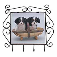 King Charles Spaniel Puppy Dogs Wrought Iron Key Holder Hooks