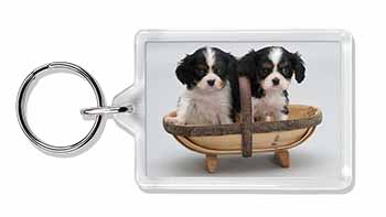 King Charles Spaniel Puppy Dogs Photo Keyring printed full colour