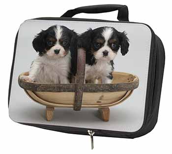 King Charles Spaniel Puppy Dogs Black Insulated School Lunch Box/Picnic Bag
