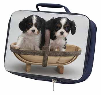 King Charles Spaniel Puppy Dogs Navy Insulated School Lunch Box/Picnic Bag