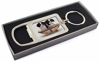 King Charles Spaniel Puppy Dogs Chrome Metal Bottle Opener Keyring in Box