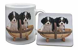 King Charles Spaniel Puppy Dogs Mug and Coaster Set