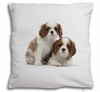 Blenheim King Charles Spaniels Soft White Velvet Feel Scatter Cushion