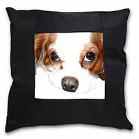 Cavalier King Charles Spaniel Black Satin Feel Scatter Cushion